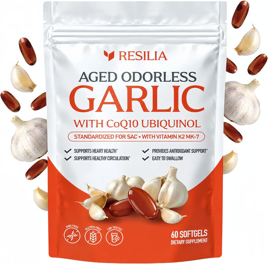 Resilia Odorless Aged Garlic Softgels (60 Count)